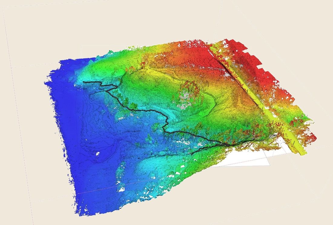 Modelo de elevación 3D del predio por aerofotogrametría